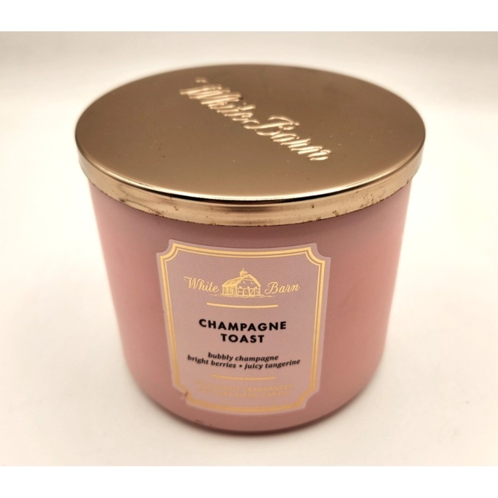 Bath & Body Works 3 Wick Candle CHAMPAGNE TOAST White Barn